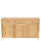 London Oak Large 3 Drawer 3 Door Sideboard - Image 2