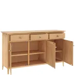 London Oak Large 3 Drawer 3 Door Sideboard - Image 6