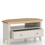 Light Grey Painted Corner TV Cabinet - Image 3