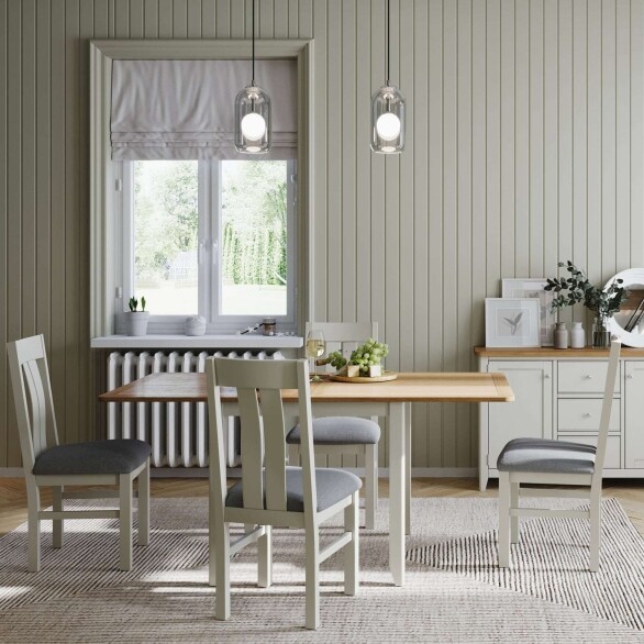 Light Grey Painted Flip Top Table