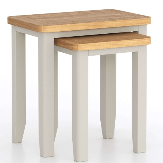 Light Grey Painted Nest of 2 Tables