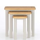 Light Grey Painted Nest of 3 Tables - Image 2
