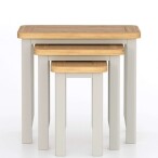 Light Grey Painted Nest of 3 Tables - Image 2