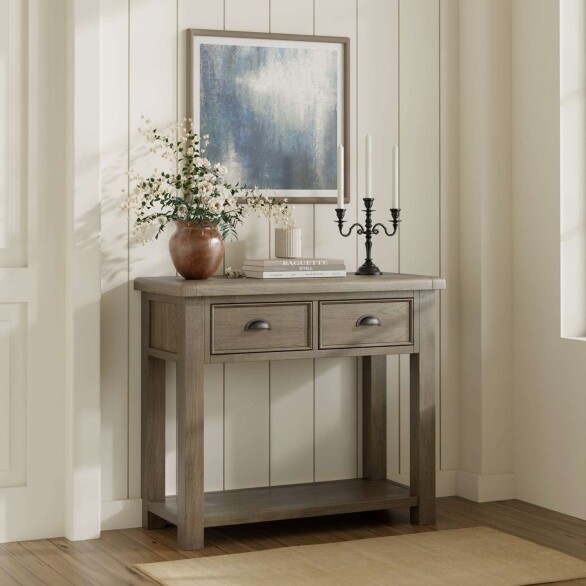 Smoked Oak Console Table