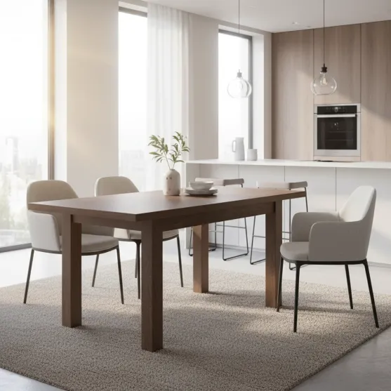 Smoked Oak Ext Dining Table 120_160