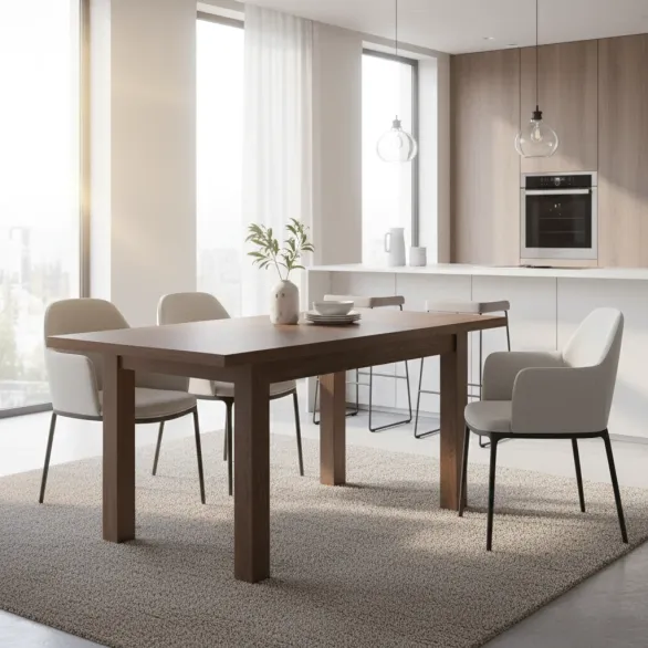 Smoked Oak Ext Dining Table 120_160