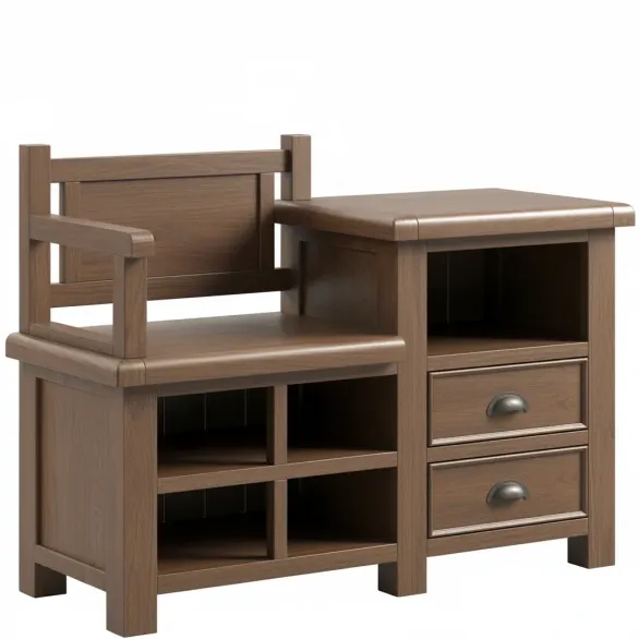 Smoked Oak Hall Bench
