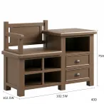 Smoked Oak Hall Bench