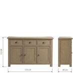 Smoked Oak Large Sideboard 3 Door 3 Drawer - Image 5