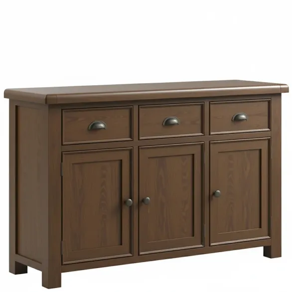 Smoked Oak Large Sideboard 3 Door 3 Drawer2