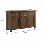 Smoked Oak Large Sideboard 3 Door 3 Drawer2
