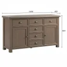 Smoked Oak Large Sideboard 6 Drawer 2 Door