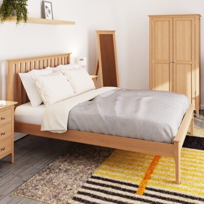 Light Oak Double Bed Frame