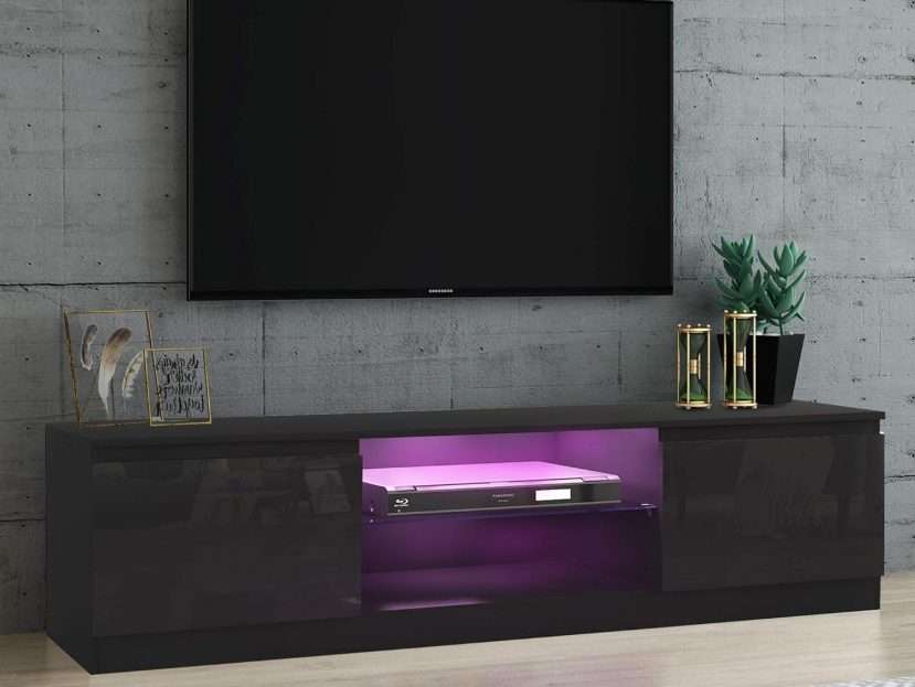 Black Gloss TV Unit with led Lights