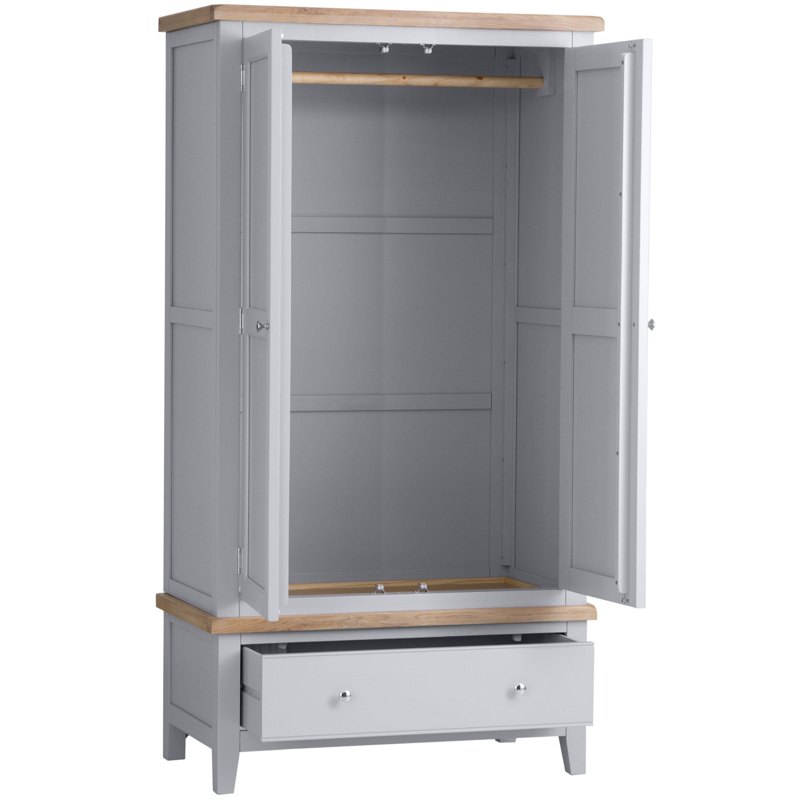 Modern Grey 2 Door Wardrobe - Spacious Storage Solution - Image 4