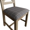 Cross Back Chair Fabric Seat in Check Grey - Image 6