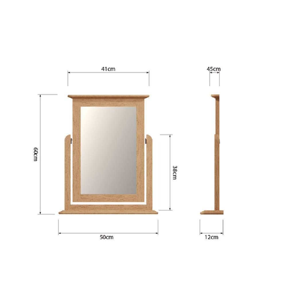 Reflect in Style: Light Oak Dressing Table Mirror - Image 2