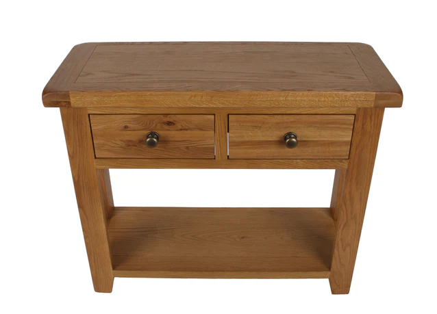 Oak Console Table With Storage - Image 3