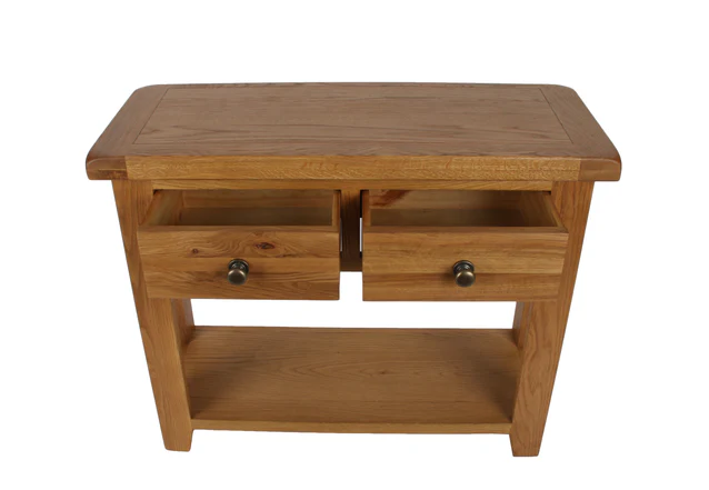 Oak Console Table With Storage - Image 4