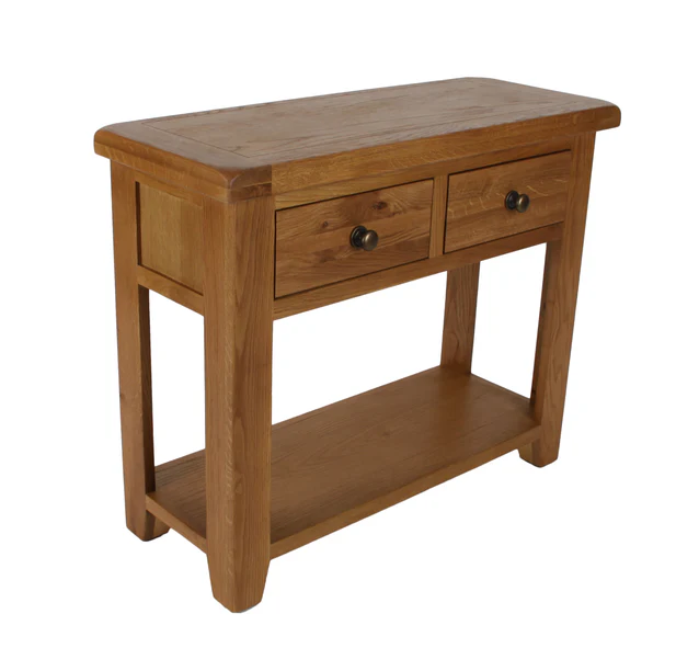 Oak Console Table With Storage - Image 5