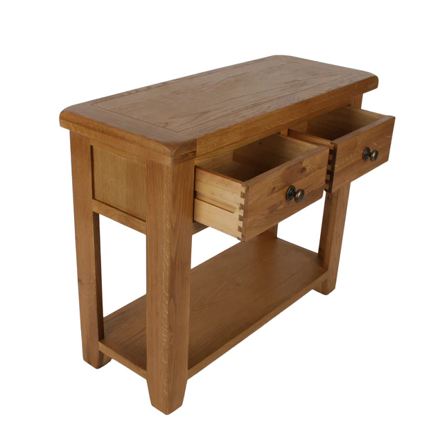 Oak Console Table With Storage - Image 6