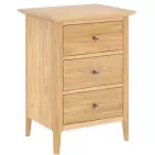 Light Oak Small 3 Drawer Bedside