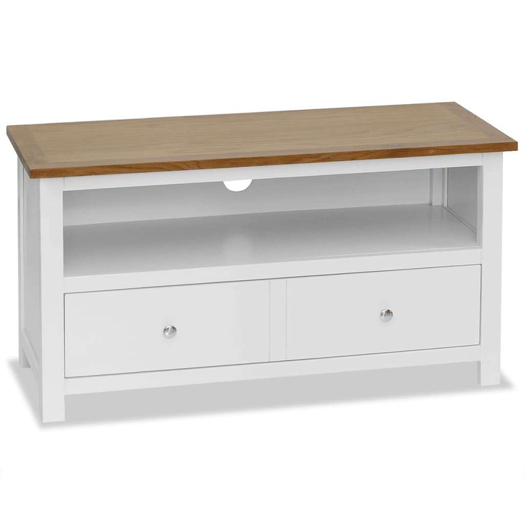 White and Oak TV Unit