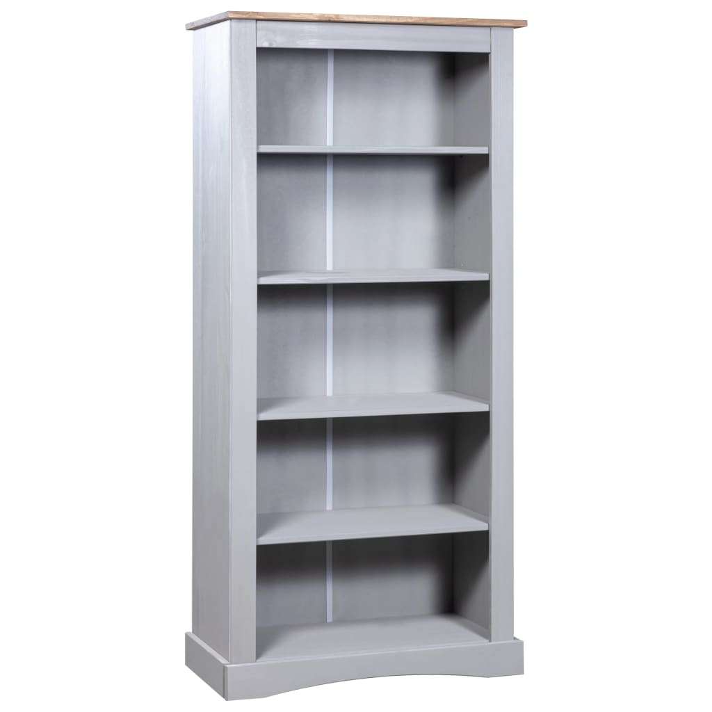 5-Tier Bookcase Pine Grey