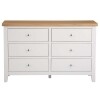 Stylish 6-Chest of Drawers White with Oak Top - Image 10