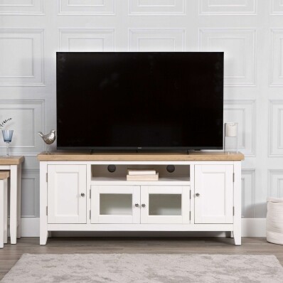 TV Stand Oak And White