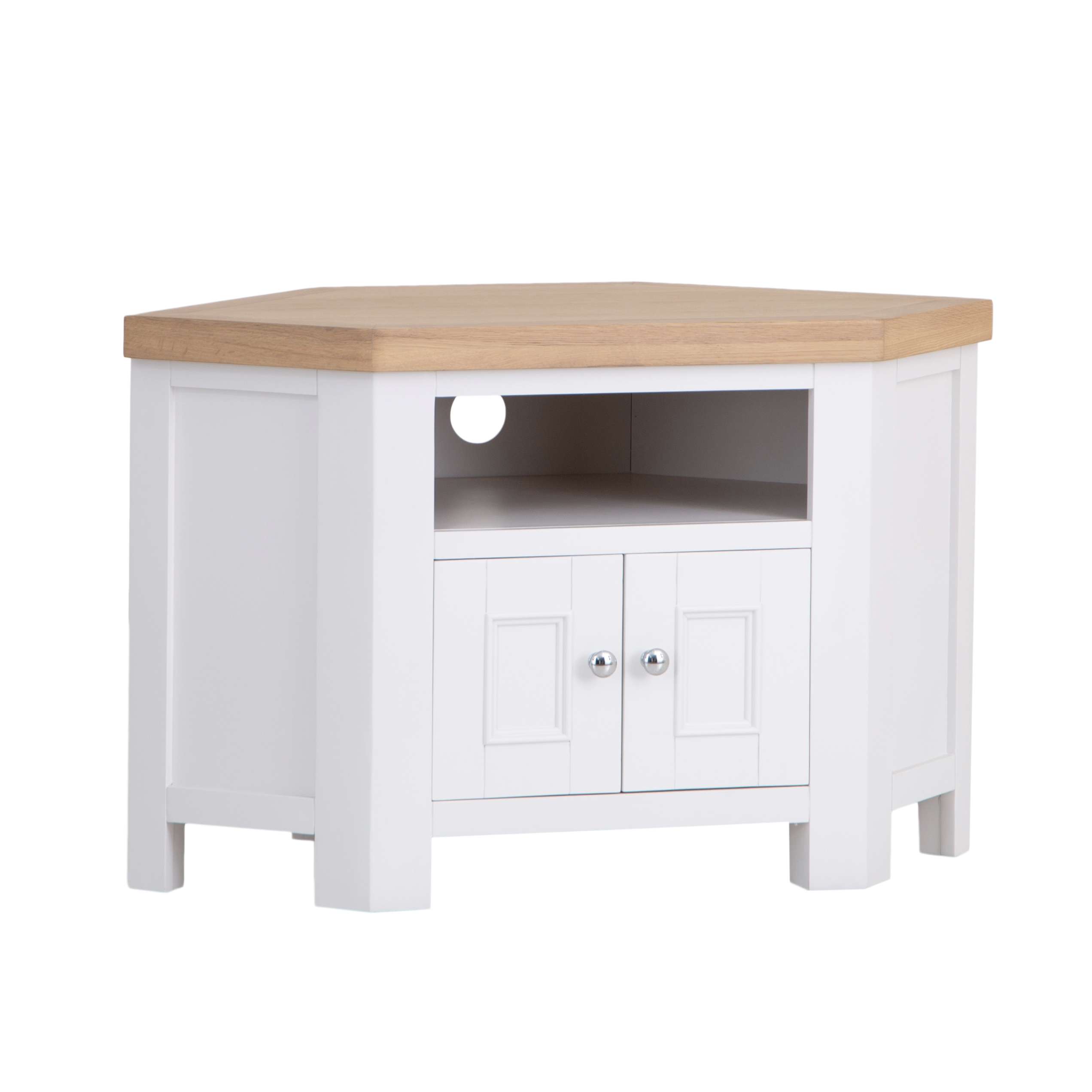 White Oak Corner Tv Stand - Image 2