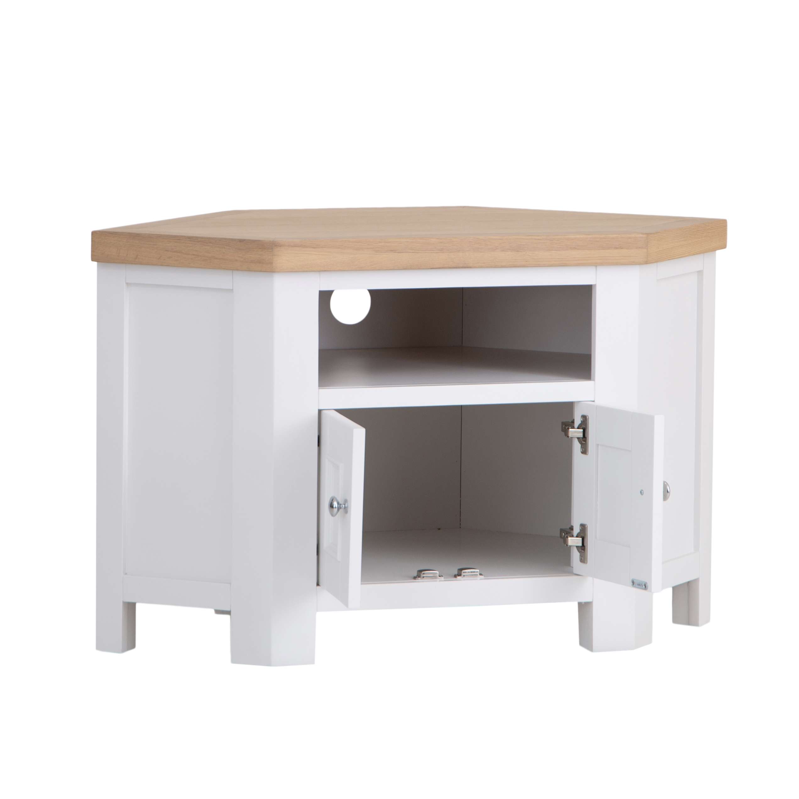 White Oak Corner Tv Stand - Image 4