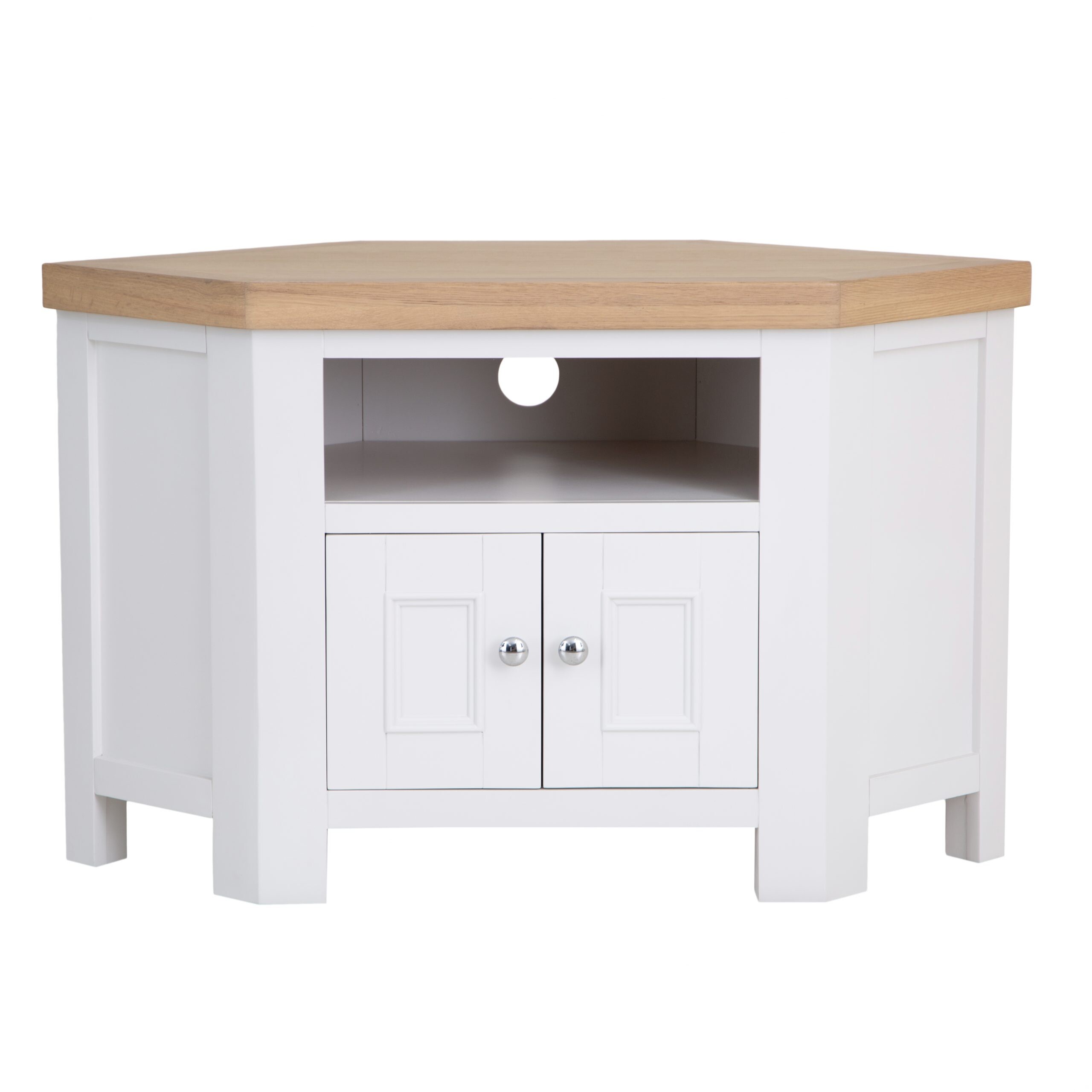 White Oak Corner Tv Stand - Image 9