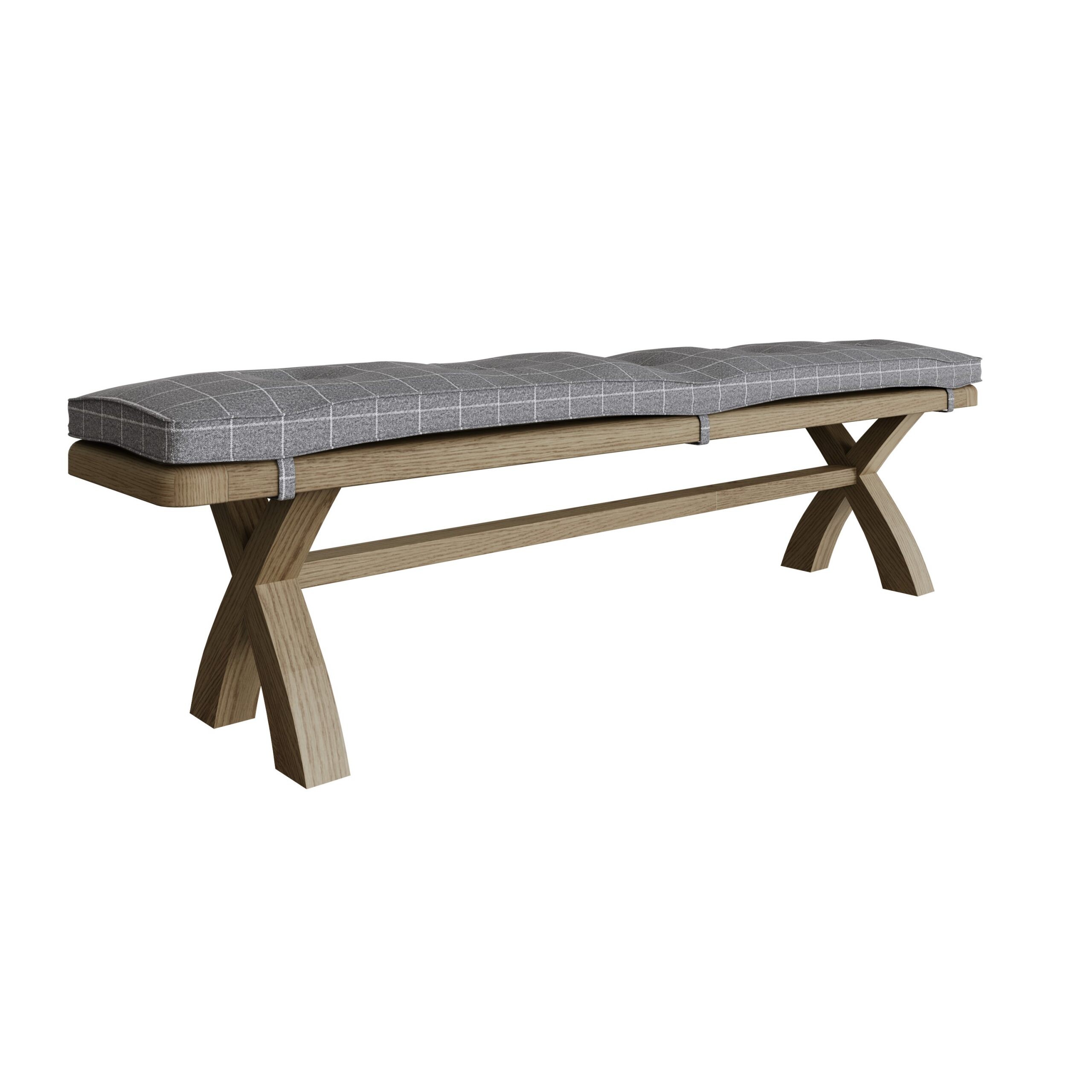 2.0m Bench Cushion Grey Check - Image 7