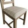 Cross Back Chair Fabric Seat in Check Natural - Image 7
