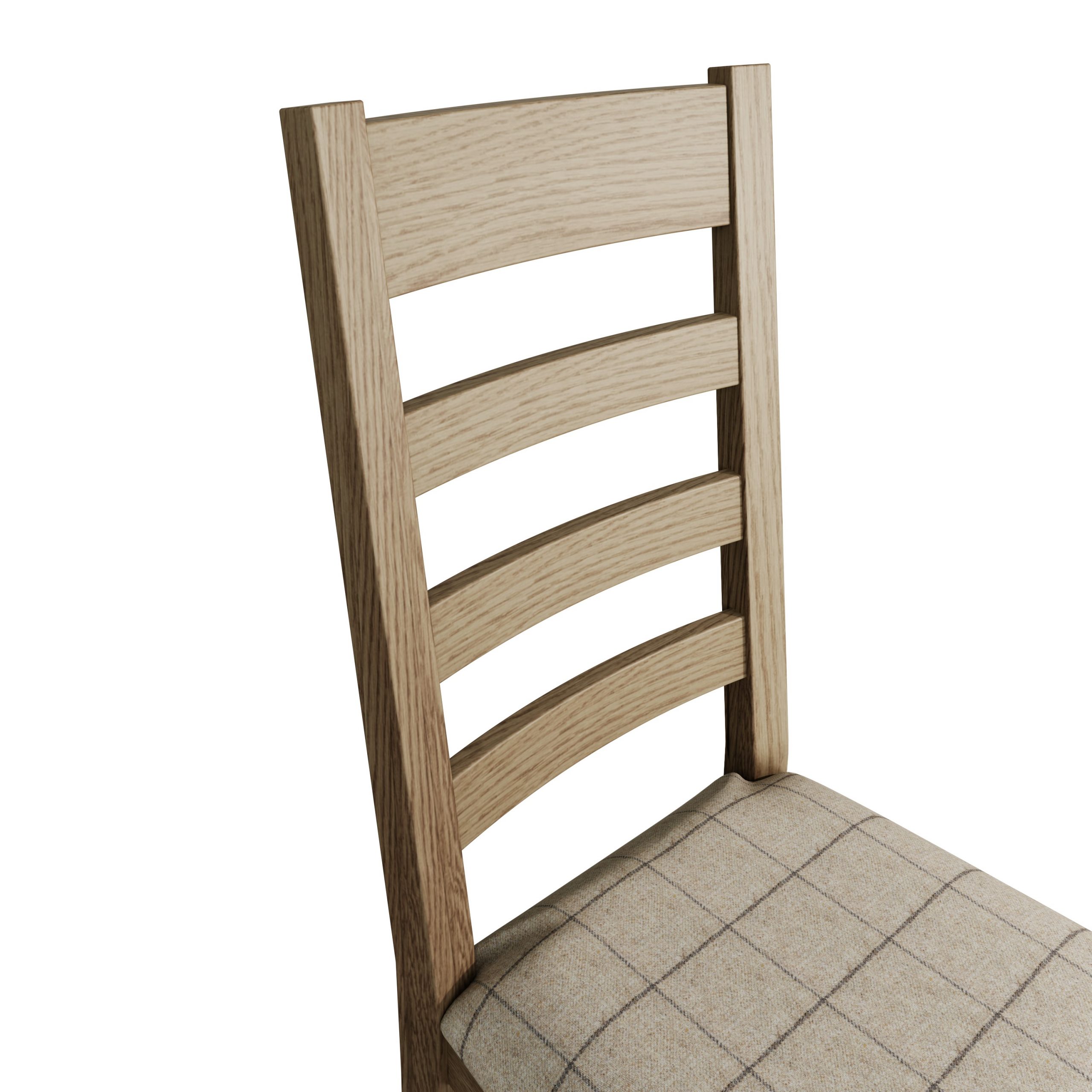 Slatted Chair Fabric Seat in Check Natural - Image 8