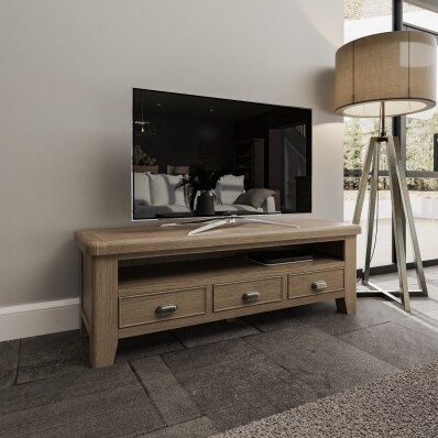 Large Oak Finish TV Stand