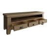 Large Oak Finish TV Stand - Image 4