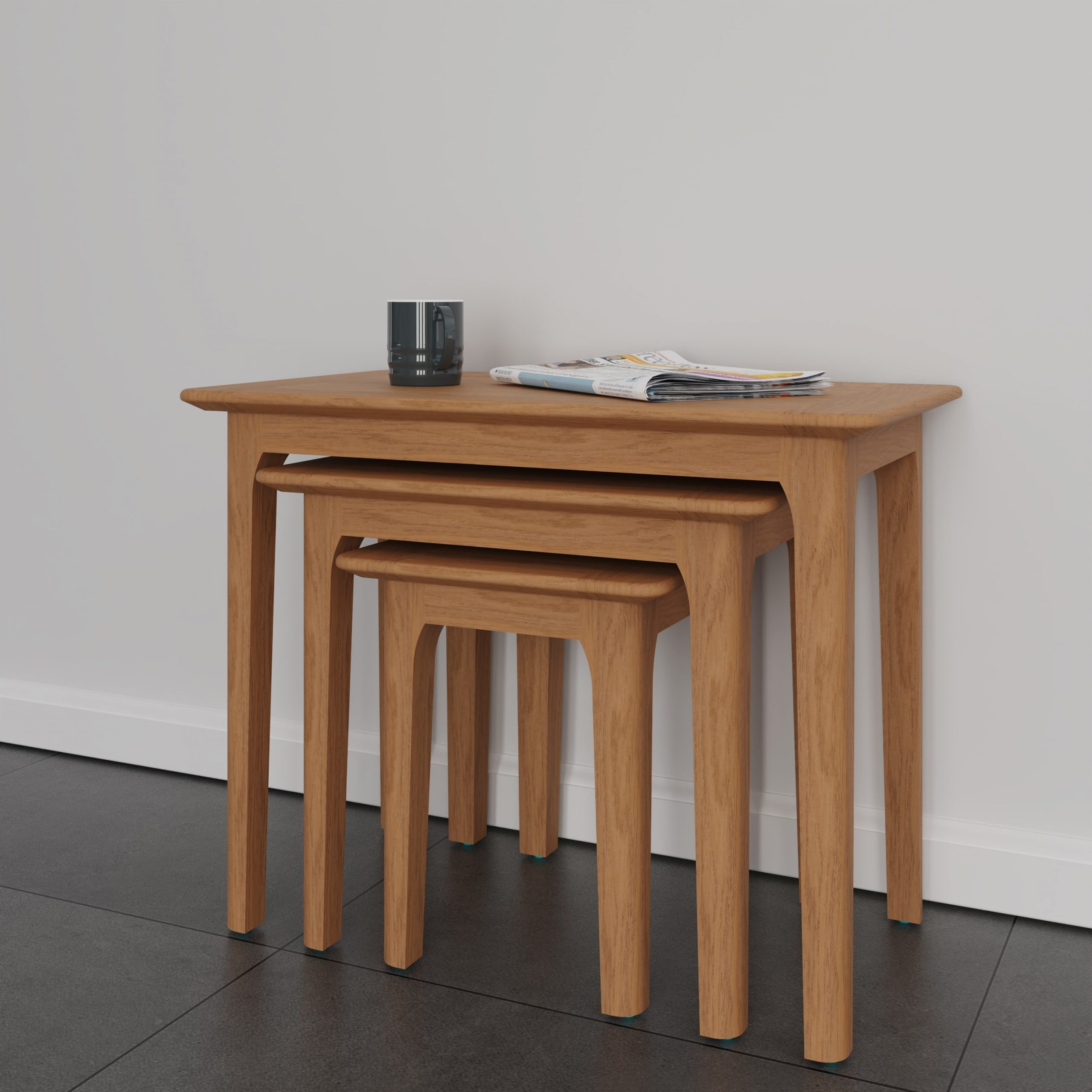 light oak nesting tables