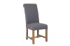 Scroll Back Fabric Dining Chair - Grey - Image 2