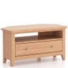 Natural Oak Corner TV Cabinet
