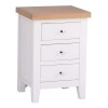 Tall Bedside Cabinets White with Oak Top - Image 2