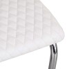Diamond Stitch Dining Chair, Chrome Legs - White - Image 4
