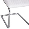 Diamond Stitch Dining Chair, Chrome Legs - White - Image 3