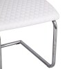 Diamond Stitch Dining Chair, Chrome Legs - White - Image 2