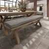 2.0m Bench Cushion Grey Check - Image 2